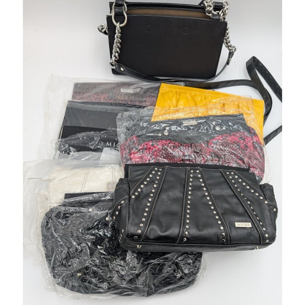 MICHE Purse & Cover LOT Black Classic Base Bag With 8 Shells Yellow Green Pink